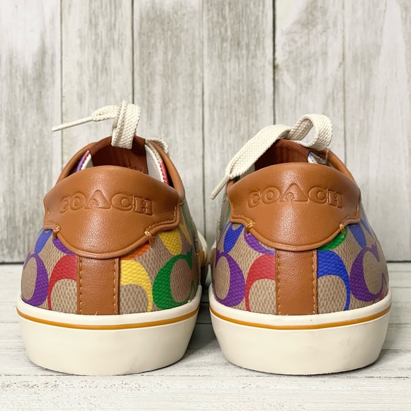 COACH Citysole Skate Pride Collection Rainbow Signature Canvas Low Top Sneakers - Picture 5 of 11